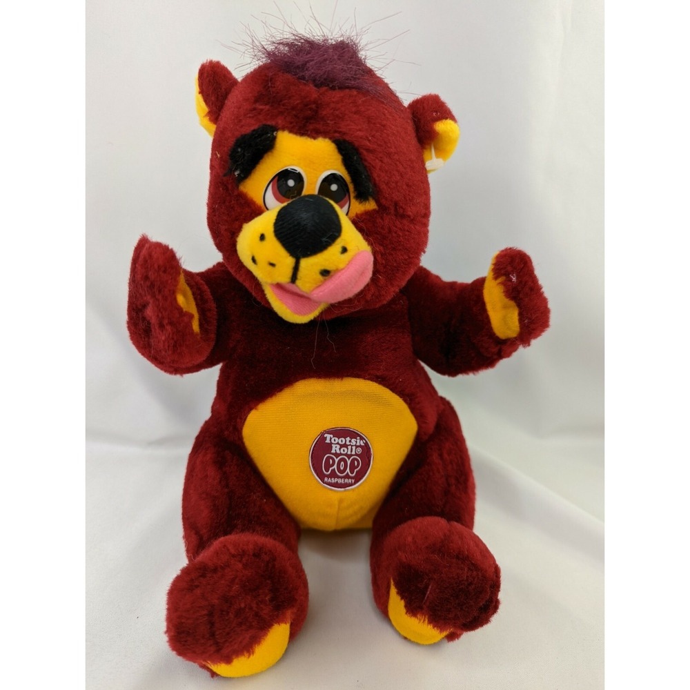 Nanco Tootsie Roll Pop Raspberry‎ Bear Plush 8 Inch 1999 Stuffed Animal Toy